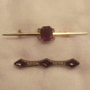Vintage bar pins Austria / Czech crystal